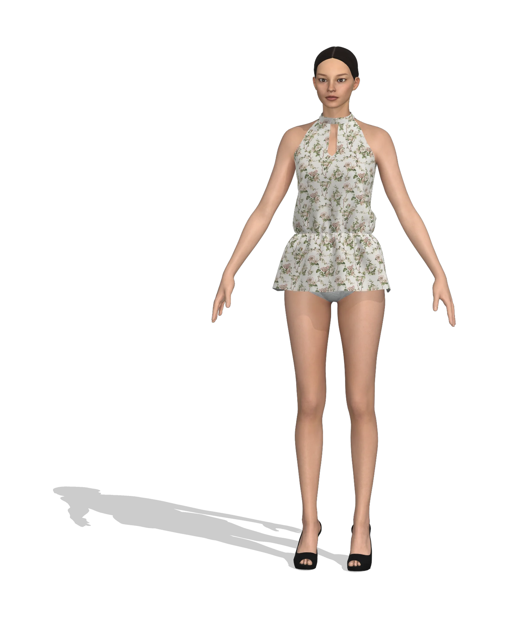 KDscion p144 sleeveless top-elastic waist